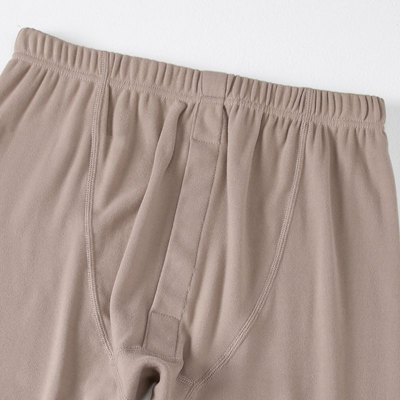 Overseas Size Autumn Winter Men's Solid Color Crew Neck Thermal Underwear Set Loose Fit Youth Base Layer_voghion.com