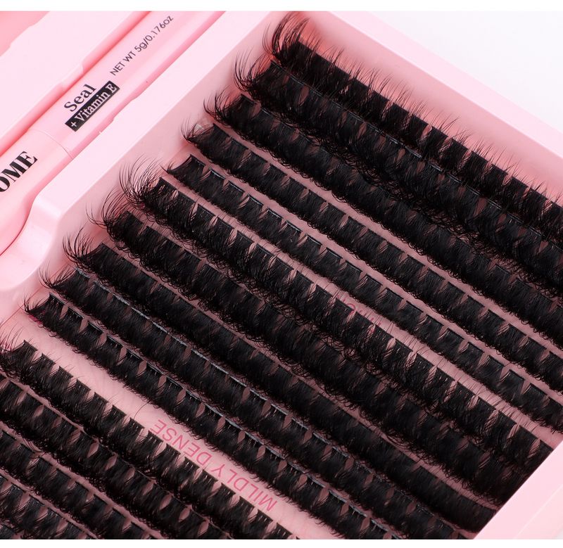 False Eyelashes Segmented Single Cluster DIY False Eyelash Extension Kit 3D Natural Fluffy Thick Curled Eyelashes_voghion.com