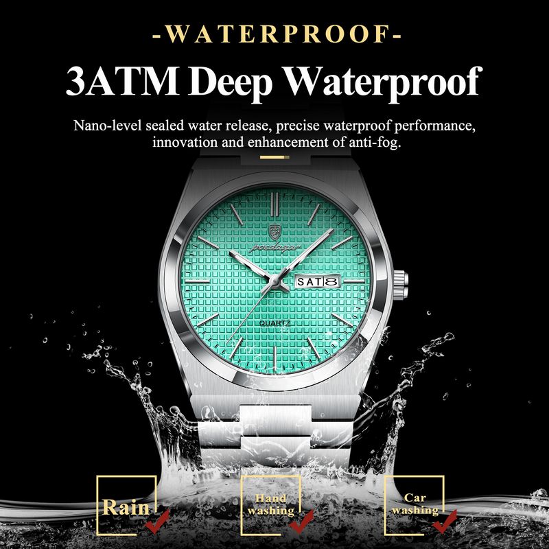 POEDAGAR Top Business Man Watch Luminous Waterproof Stainless Steel Men Wristwatch Date Week Quartz Fashion Casual Men's Watches_voghion.com