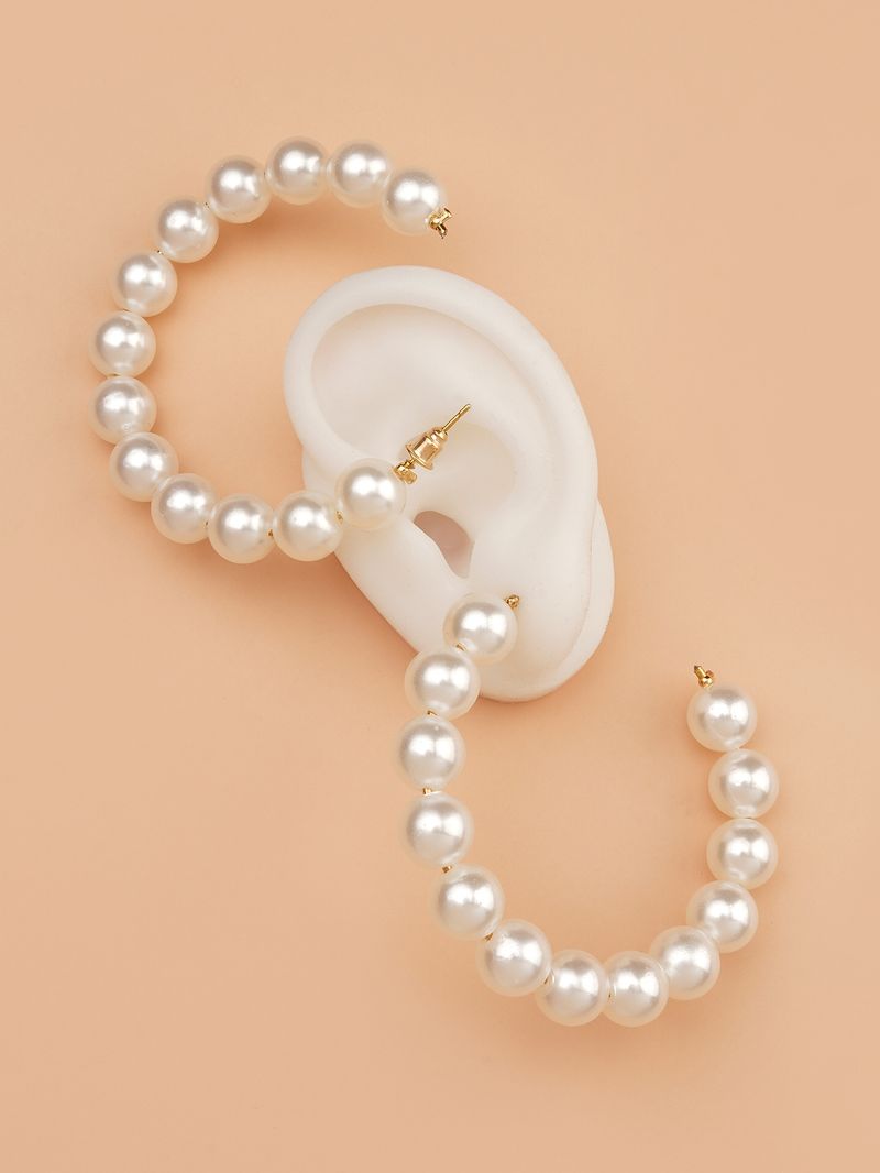 Elegante Perlen-Creolen für Damen – trendiger, übergroßer Perlenschmuck im koreanischen Stil, minimalistisches, schickes Design, perfekt für den Alltag_voghion.com