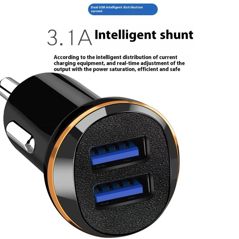 Caricabatteria per auto USB doppio con luce blu a LED Music Festival 3.1A-2 Phnom Penh_voghion.com