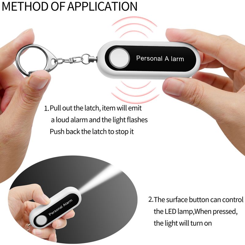 Personal Safety Alarm For Women & Kids - 130dB Emergency Siren, Keychain Anti-Theft Device With LED Light, Portable Self-Defense Alarm_voghion.com