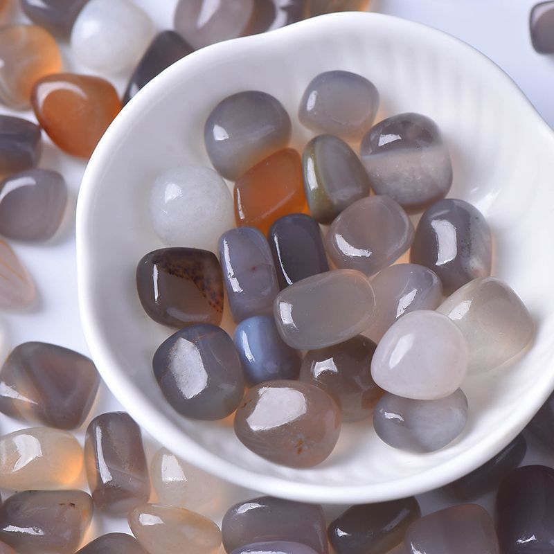 Natürlicher Ozeangrauer Achat Roher Regen Blume Sukkulente Pflanzenoberfläche Fischtank Aquascaping Stein Kiesel Chalcedon_voghion.com