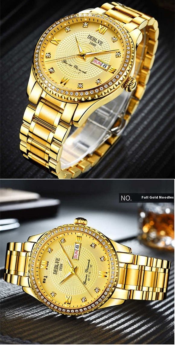 Drilling Swiss Brand Automatic Movement Watch Luminous Calendar Watch Men Korean Waterproof_voghion.com