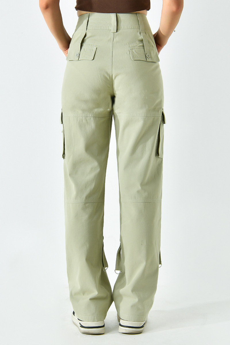 Sieviešu apģērbi Retro franču brīvs, taisns sieviešu kombinezons ar daudzām kabatām_voghion.com