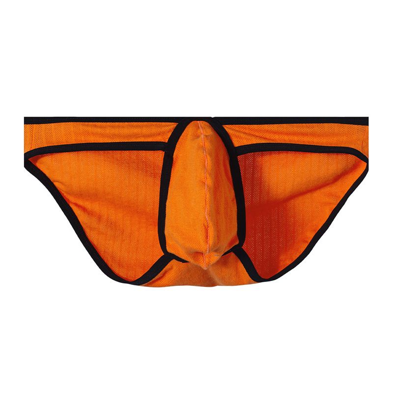 2025d ADANNU Herrenunterwäsche Sexy Independent Pouch Triangle Slips Mesh Einfarbige Bikini-Unterhose_voghion.com