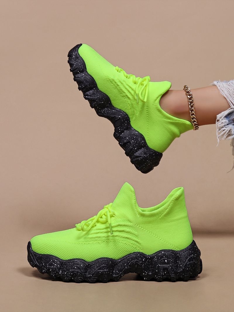 Plus Size Women's Breathable Sock Sneakers Slip-On Lazy Shoes_voghion.com