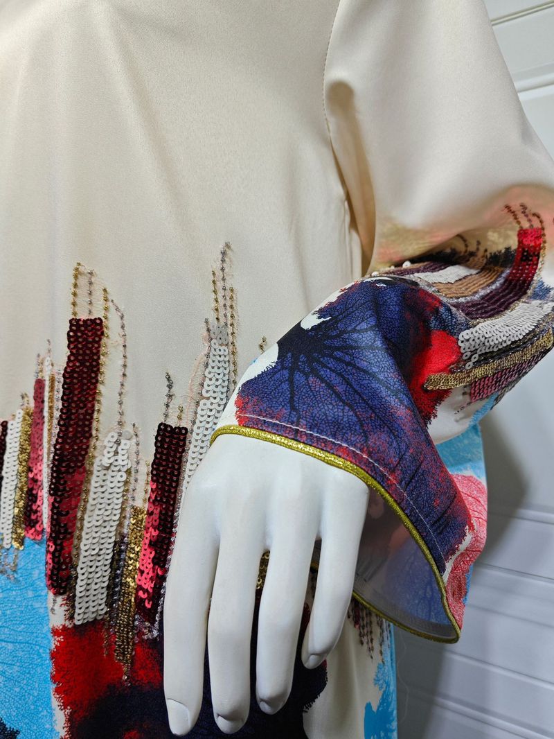 Muslimische Abaya Mit Seilstickerei, Damenrobe, Traditionell, Modern, Wunderschön, Ramadan_voghion.com