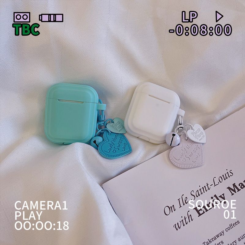 Enkel enfärgad med hänge lämplig för skyddande Pro 2nd 1/2 trådlösa hörlursfodral i silikon 3_voghion.com