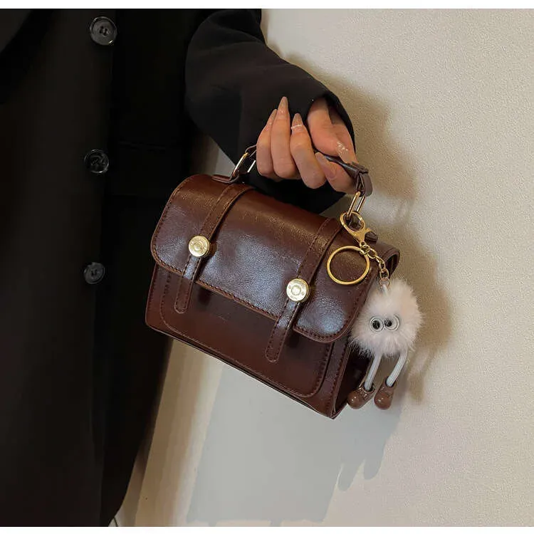 Borsa a tracolla di alta qualità, stile college britannico, versatile, da donna, piccola borsa quadrata_voghion.com