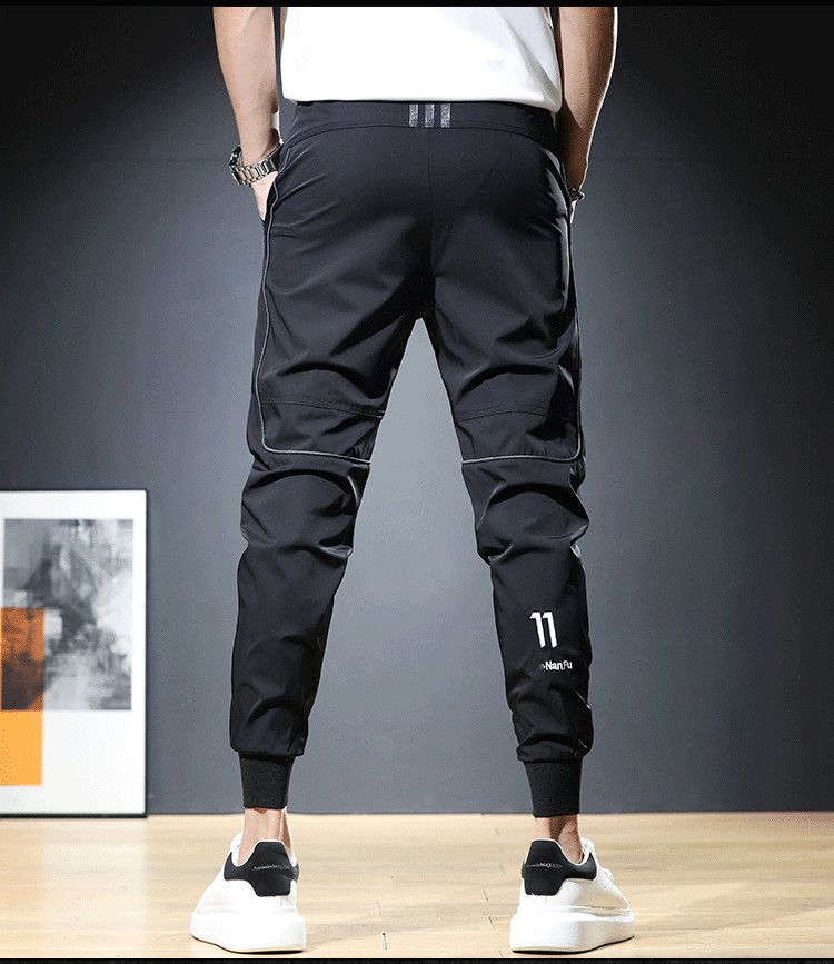 Sommerliche und trendige Freizeitleggings für Herren, elastische Taille, vielseitige, trendige Slim-Fit-Sporthose mit kleinem Bein_voghion.com