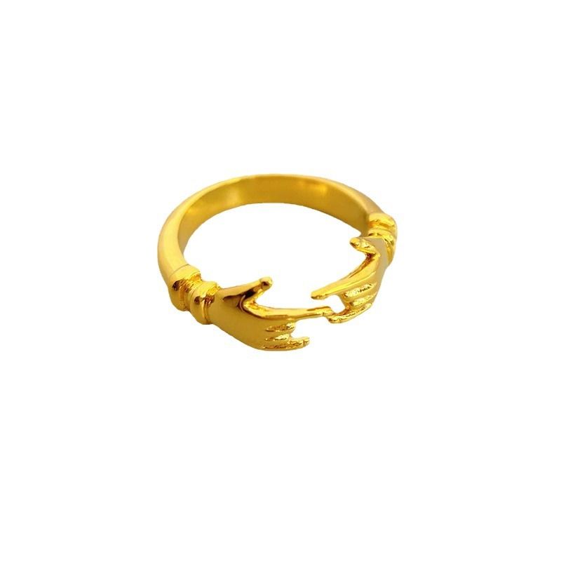 New Adjustable Brass Plated Genuine Gold Personalized Fashion With Female Small Hand Styling Finger Ring_voghion.com