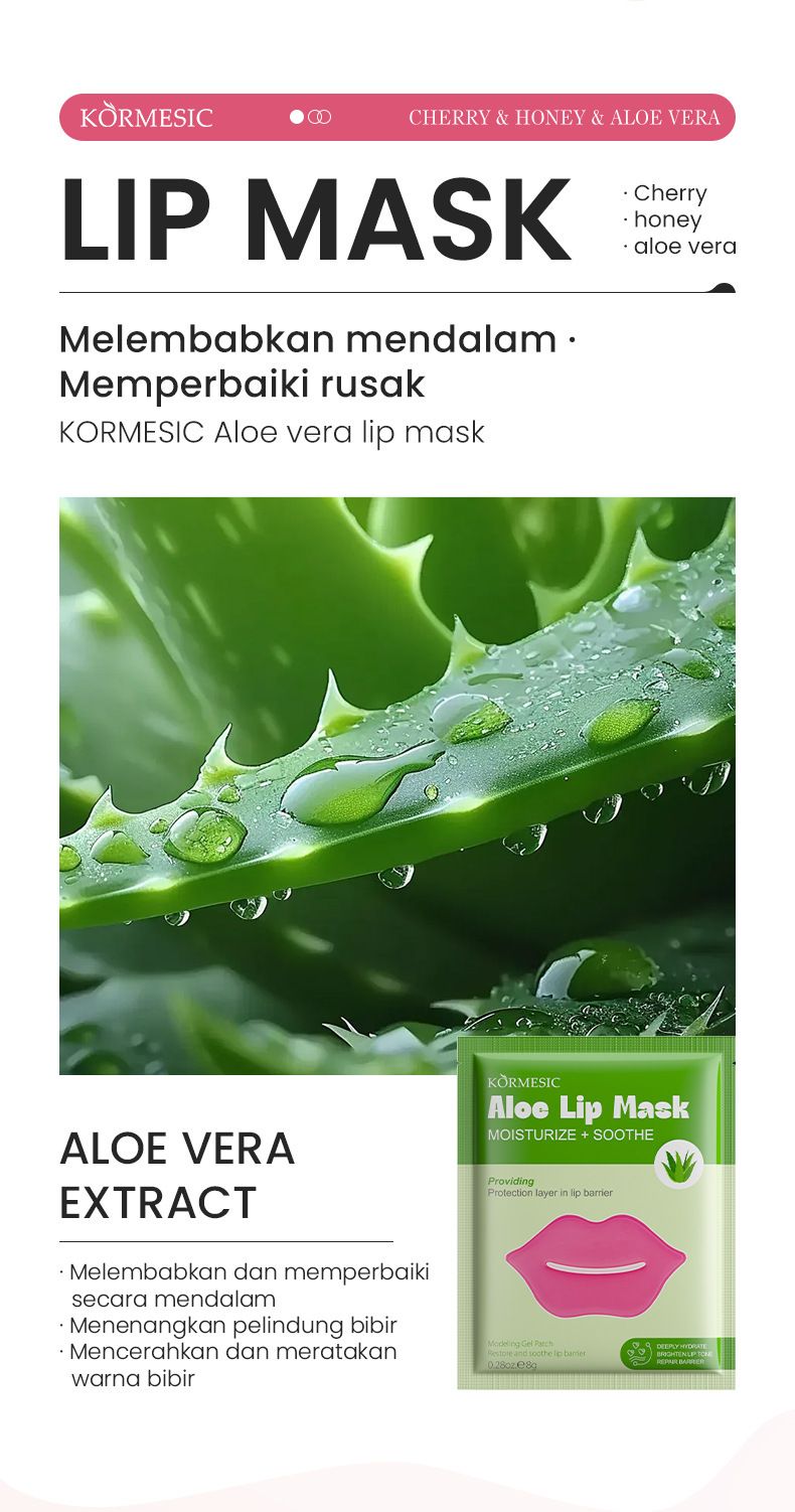 KORMESIC Honey Aloe Vera Lip Mask Lip Care_voghion.com