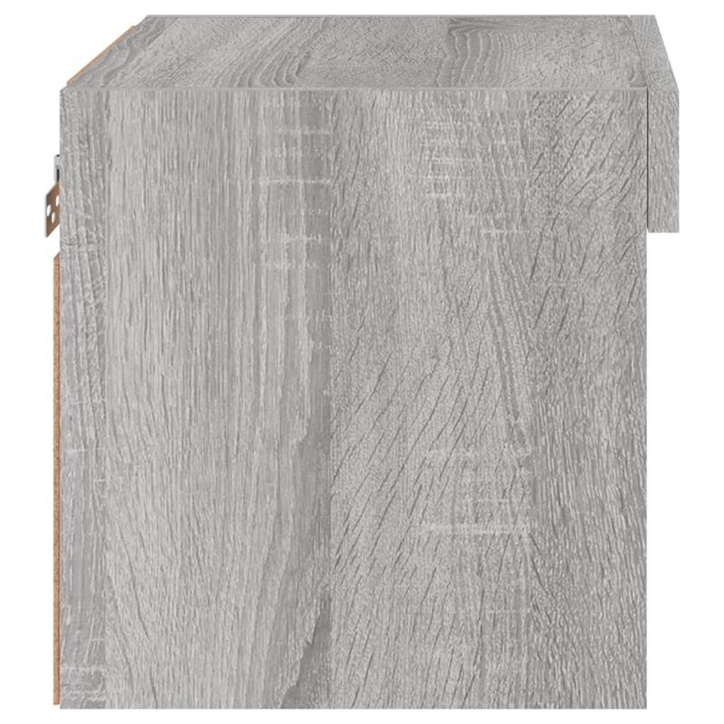 Wand-Nachttische mit LED-Leuchten 2 Stk. Grau Sonoma_voghion.com