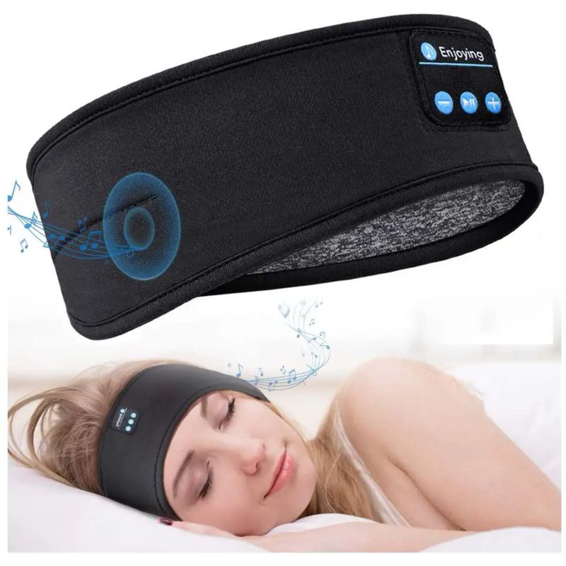 Bluetooth slaaphoofdtelefoon sporthoofdband dunne zachte elastische comfortabele draadloze muziek oordopjes slaapmasker_voghion.com