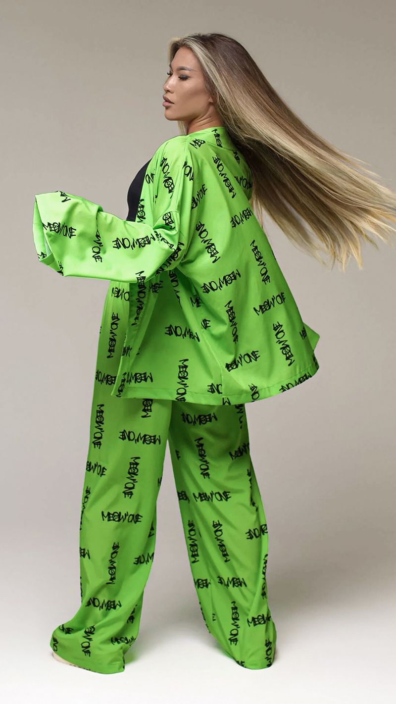 Women's Clothing New Printed Cardigan Pajamas Trousers Pajamas Two Piece Loose Casual Ladies Home Clothes_voghion.com