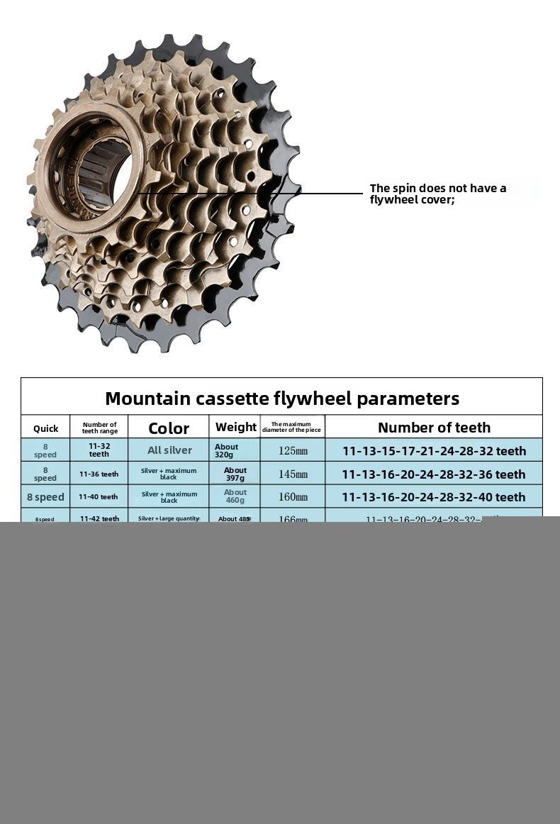 Mountainbike 9/10 Geschwindigkeit 36T/40T/42T/46T/50T/52T Kassette Freilauf Fahrrad Zubehör_voghion.com