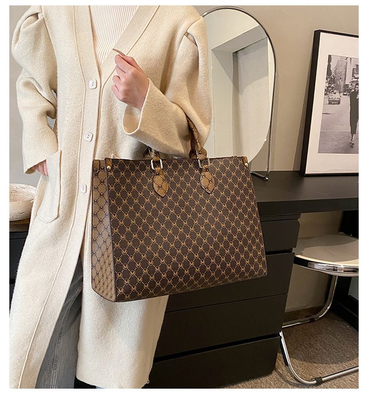 grande capacità tote bag nuova borsa per la spesa retrò leggera borsa di lusso per pendolari borsa a tracolla portatile_voghion.com