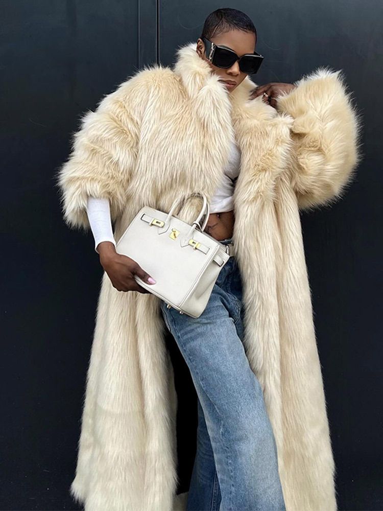 Oversized Cocoon Coat – Minimalist Longline Wool-Blend Overcoat With Dropped Shoulder Silhouette (Black/Yellow, S/M/L For Effortless Urban Layering)_voghion.com