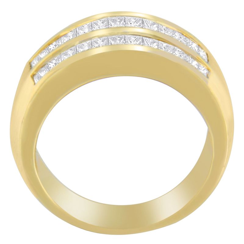 14K Yellow Gold 1ct. TDW Princess and Baguette-Cut Diamond Ring(H-I, SI1-SI2)_voghion.com
