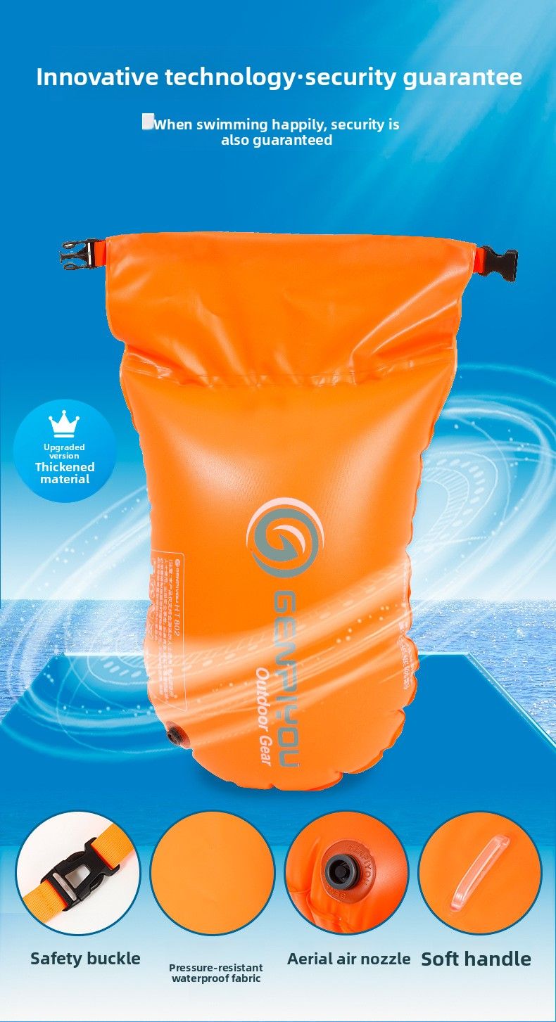 GENPIYOU Double Air Pump Storage Swimming Aid Inflatable Buoyancy Float Waterproof Bag_voghion.com
