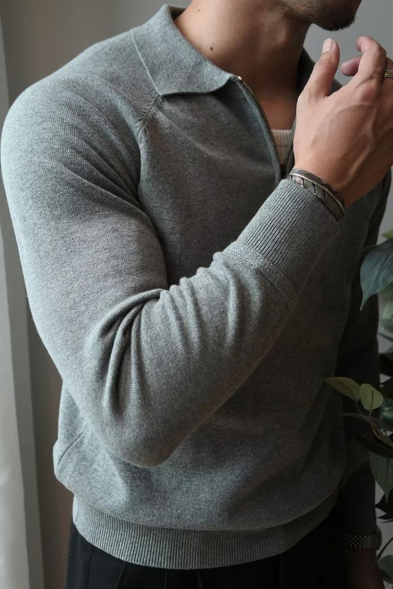 Men's Oversized Knit Sweater – Korean & Japanese Inspired Loose Fit Winter Pullover (White/Grey/Black, M-3XL)_voghion.com