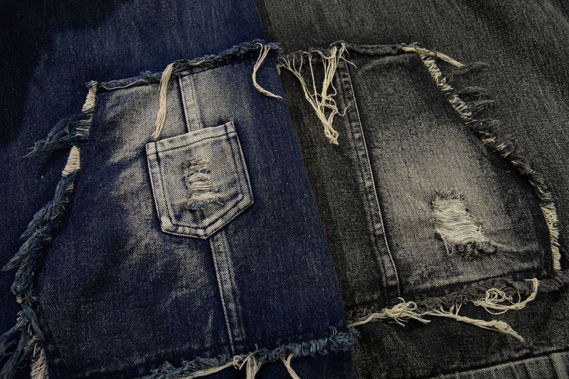 Men's Clothing New High Street Trendy Brand Denim Hoodie Wasteland Style Washed Splicing Hooded Sweatshirt_voghion.com