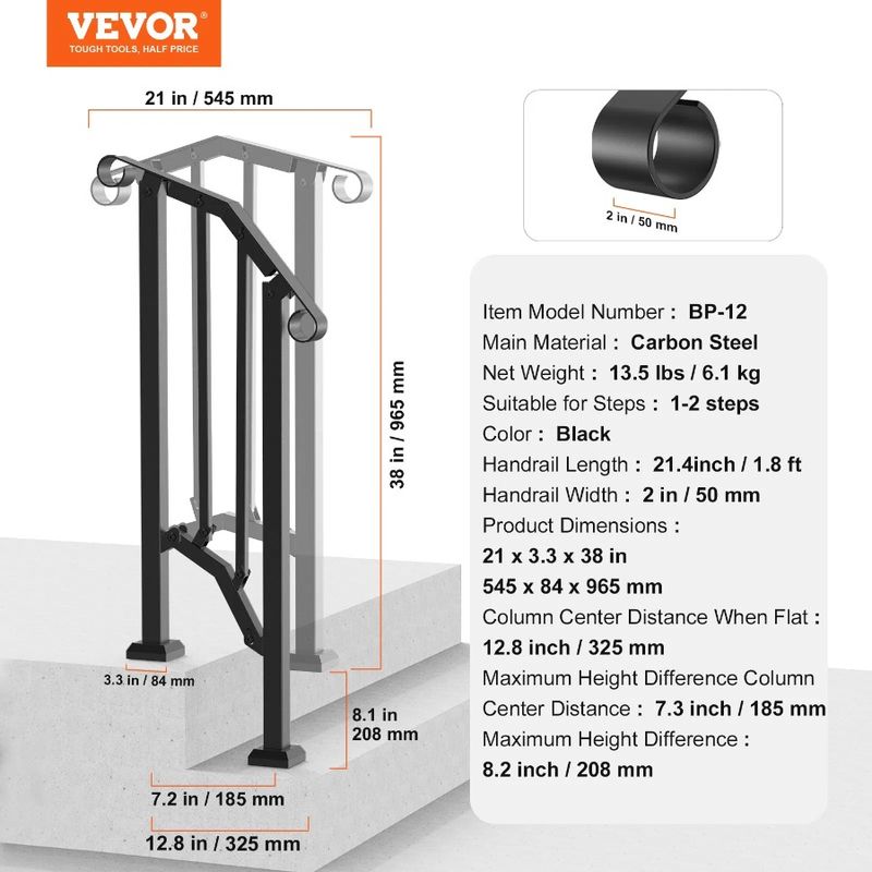 Seniors Step Arch 12 For For Handrails Deck Porch Retro Outdoor Black_voghion.com