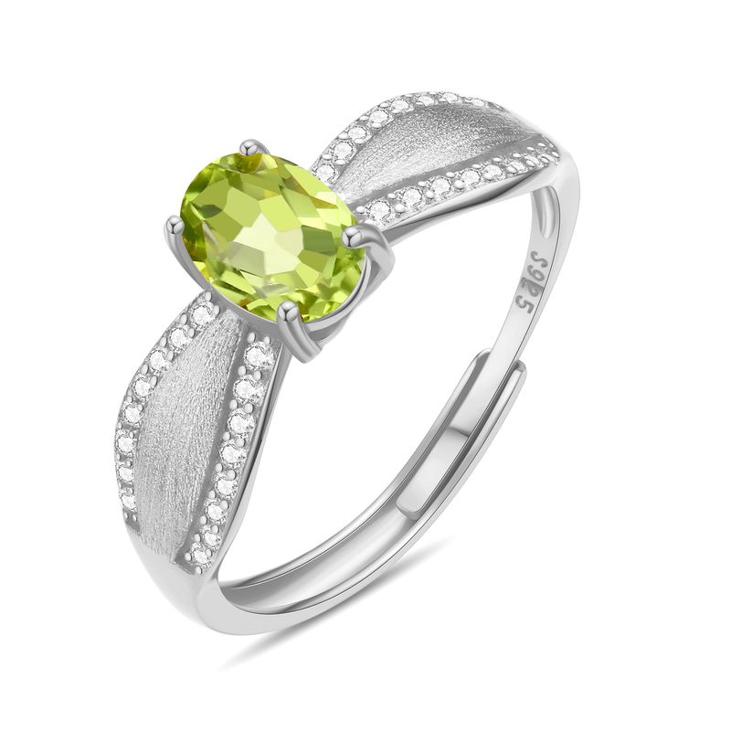 Anello da donna in argento puro con indice, stile francese, leggero, di lusso, in pietra naturale spazzolata, dolce e fresco, aperto_voghion.com