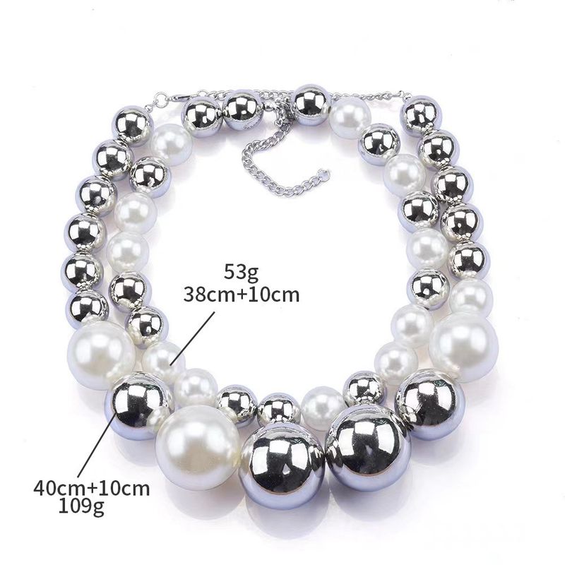 Collana con perline rotonde fredde in stile europeo e americano, collana alla moda con catena per clavicola, collana di perle di alta qualità, personalità leggera e di lusso_voghion.com