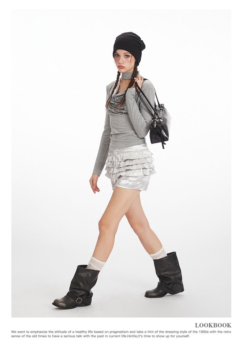 Abbigliamento da donna Top a maniche lunghe con scollo a cappuccio da donna - Maglietta basic elasticizzata aderente Tendenze moda più vendute_voghion.com