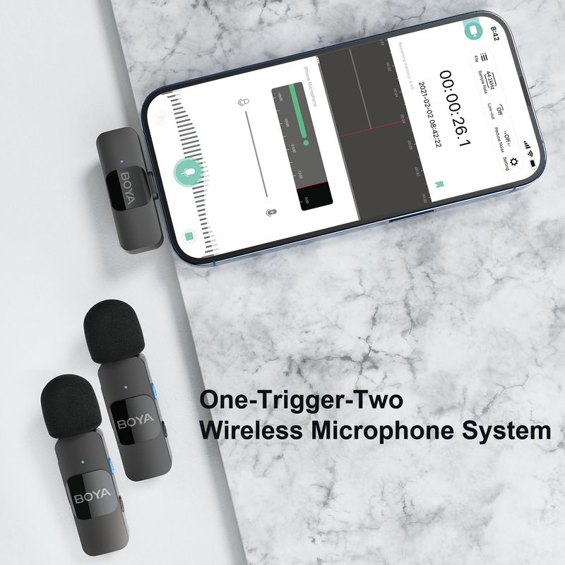 BOYA BY-V Professional Wireless Lavalier Mini Microphone for iPhone iPad Android Live Broadcast Gaming Recording_voghion.com