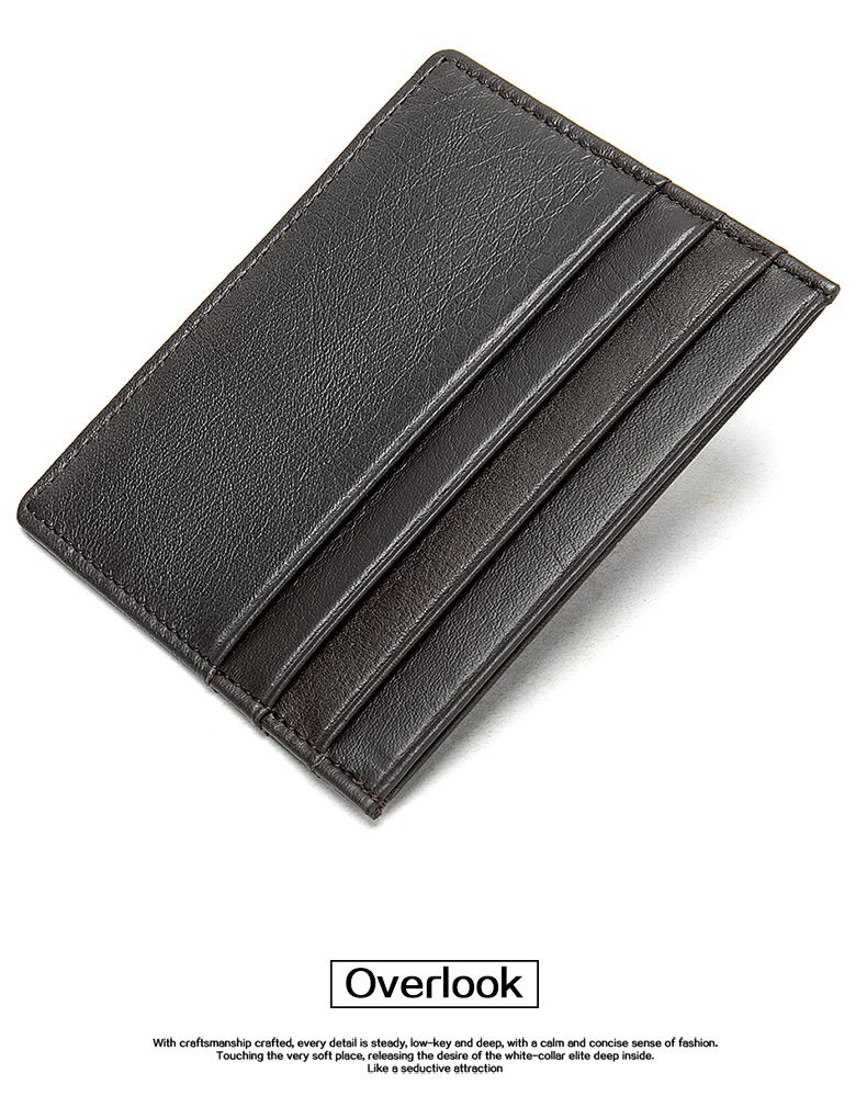 Rindsleder-Kartenhalter, modischer, einfacher Kartenhalter, Unisex-Bankkartenhalter aus echtem Leder_voghion.com