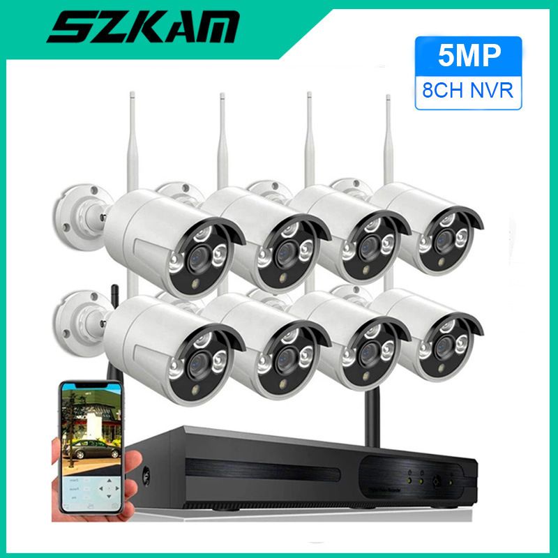 Set di telecamere di sorveglianza di sicurezza wireless HD per esterni e interni con Wi-Fi_voghion.com