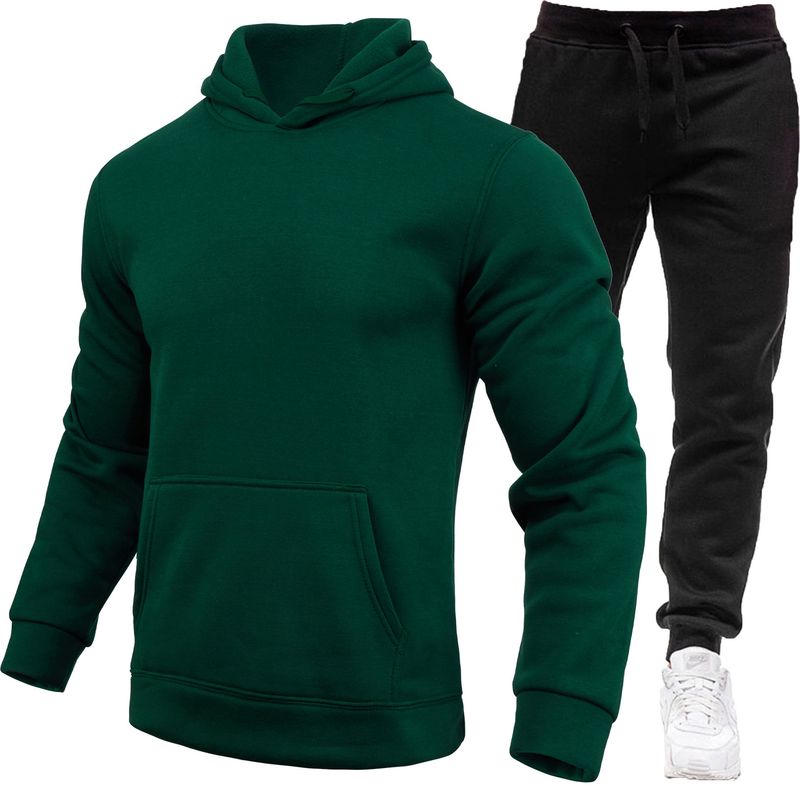 2023 Winter New Trend Versatile Hooded Pullover Set for Men's Thickened Loose Running Spring and Autumn Sweater_voghion.com
