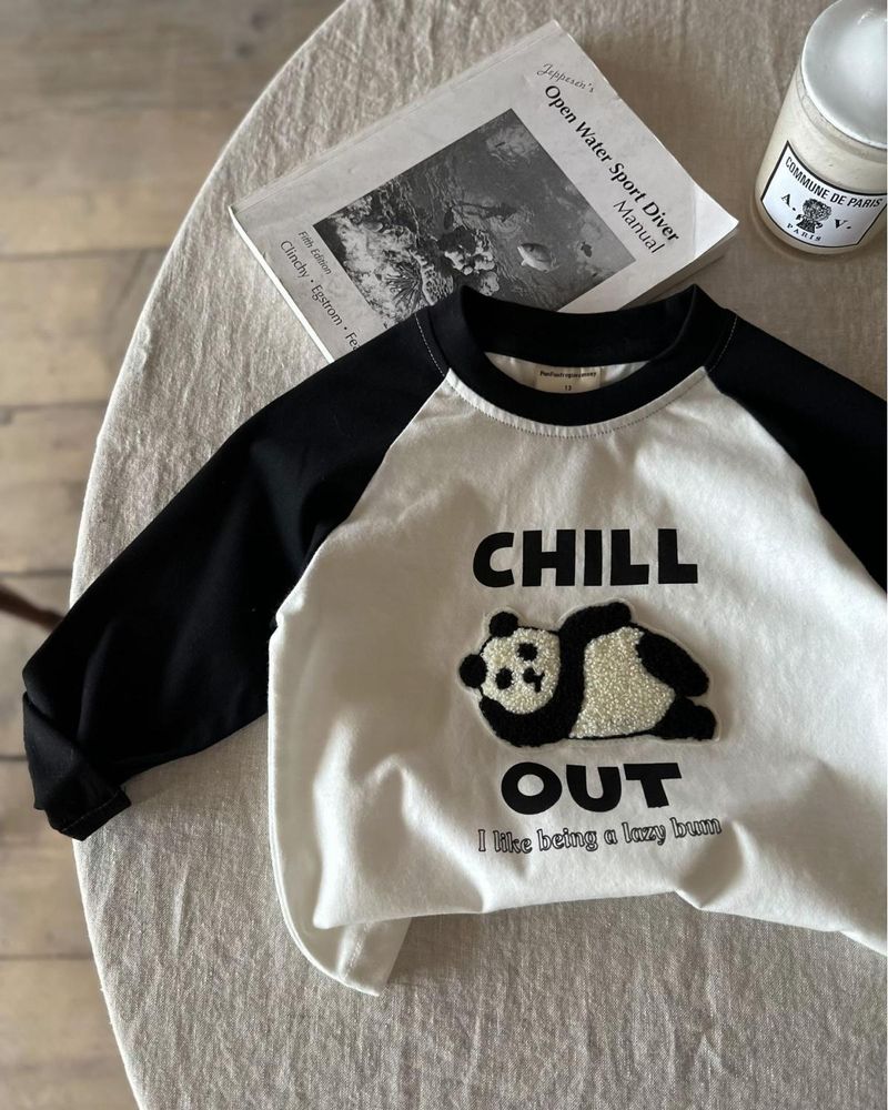 Chenma Children's 2024 Primavera Ragazzi Cartoon Ricamo T-S Ragazze Elegante Color Block Manica Raglan Base_voghion.com