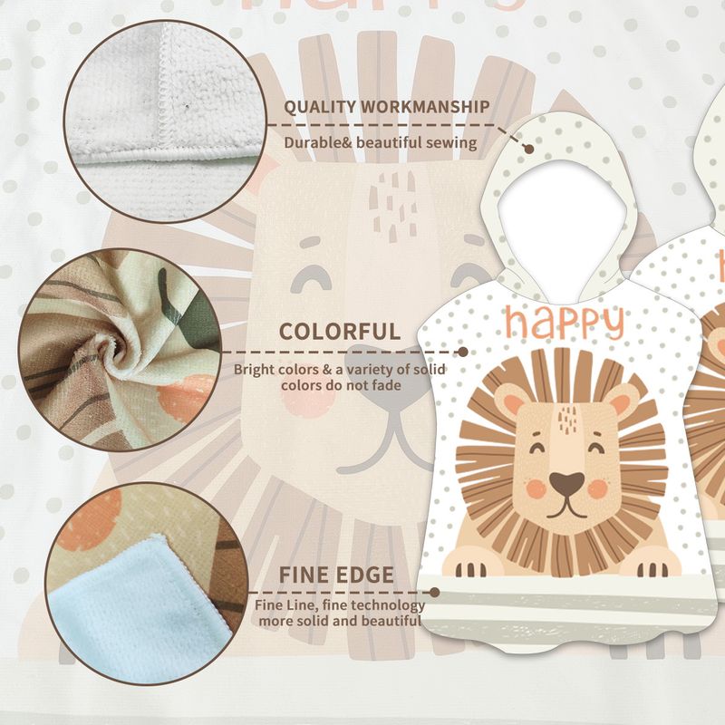 Children's Bath Printed Large Bathrobe Baby Swimming Portable Absorbent Beach Towel_voghion.com