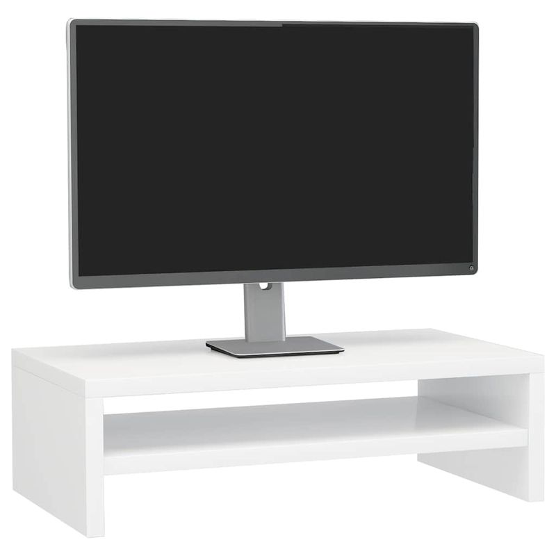 Monitorständer Hochglanz-Weiß 42x24x13 cm Holzwerkstoff_voghion.com