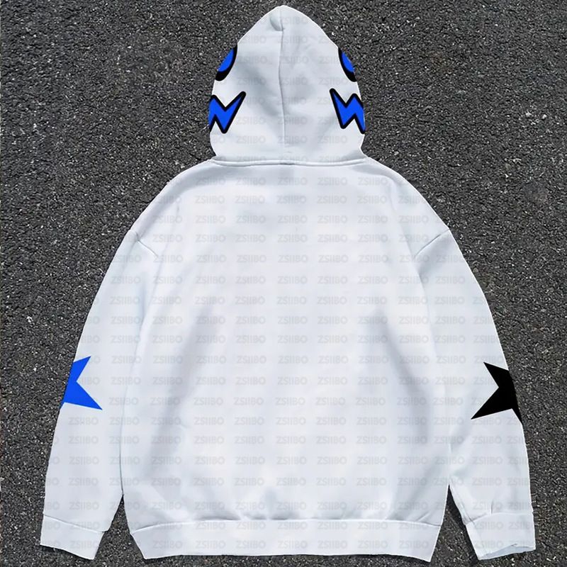 Sweat à capuche rétro streetwear Y2K avec imprimé graphique audacieux - Pull unisexe oversize pour les amateurs de mode urbaine_voghion.com