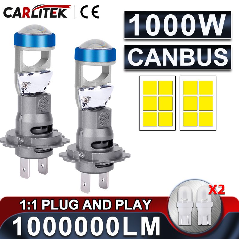 1000W Mini 1:1 Drahtlose H7 Led Scheinwerfer Objektiv Projektor Nebel Licht Auto Lampen LHD 12V 24V Plug & spielen_voghion.com