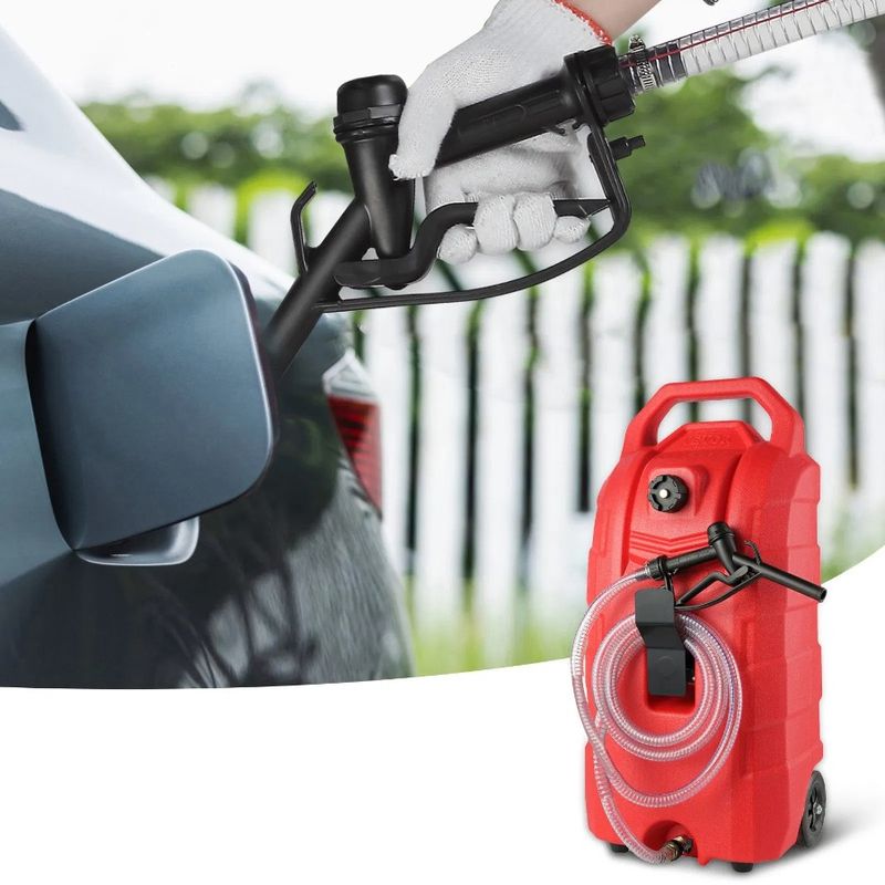 Hand Storage Fuel Portable L/min, Gallon Pump 7.8 Container Wheels, 16 Caddy, Storage Rubber With Tank Fuel Transfer Gas Tank_voghion.com