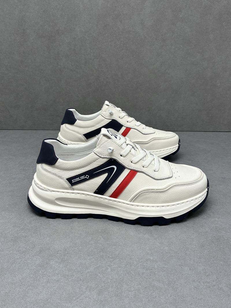 Sneakers bianche leggere, traspiranti, versatili, sportive, alla moda, da uomo, casual, in pelle, con suola spessa, Forrest Gump_voghion.com