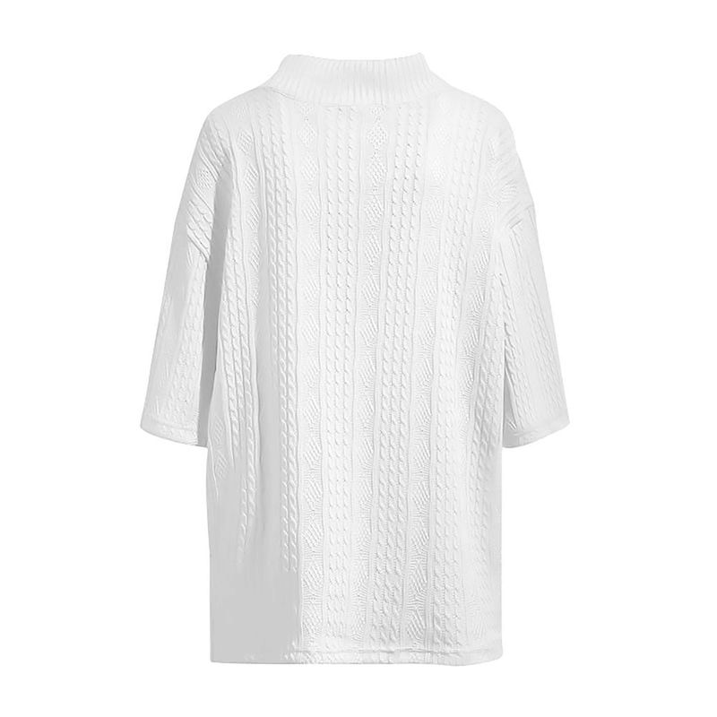 Camicia hawaiana oversize a maniche corte con scollo a V e spalle cadenti, casual, da uomo, in jacquard americano_voghion.com