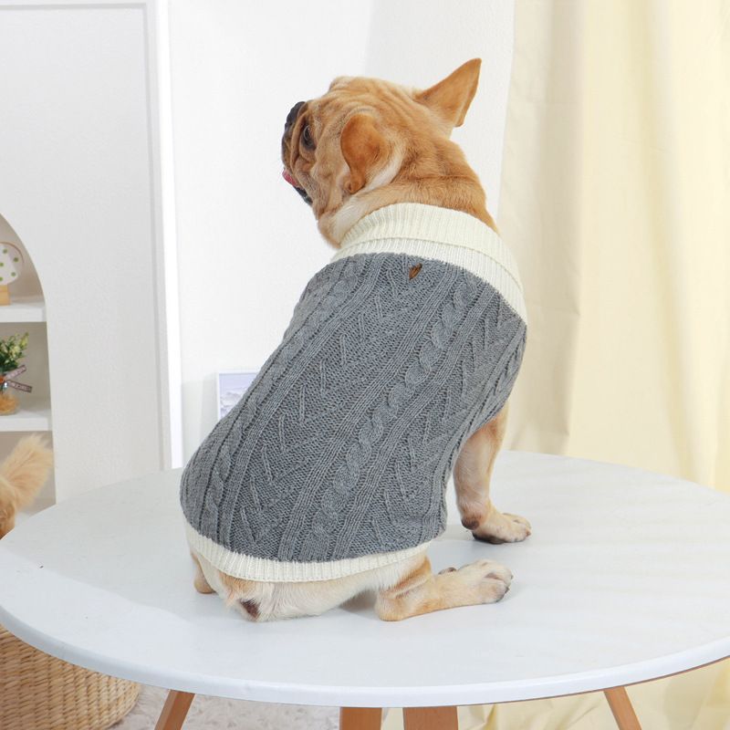 New Casual Ribbed Pullover Pet Spring And Autumn Multi-color Small Dog Knitted Sweater_voghion.com