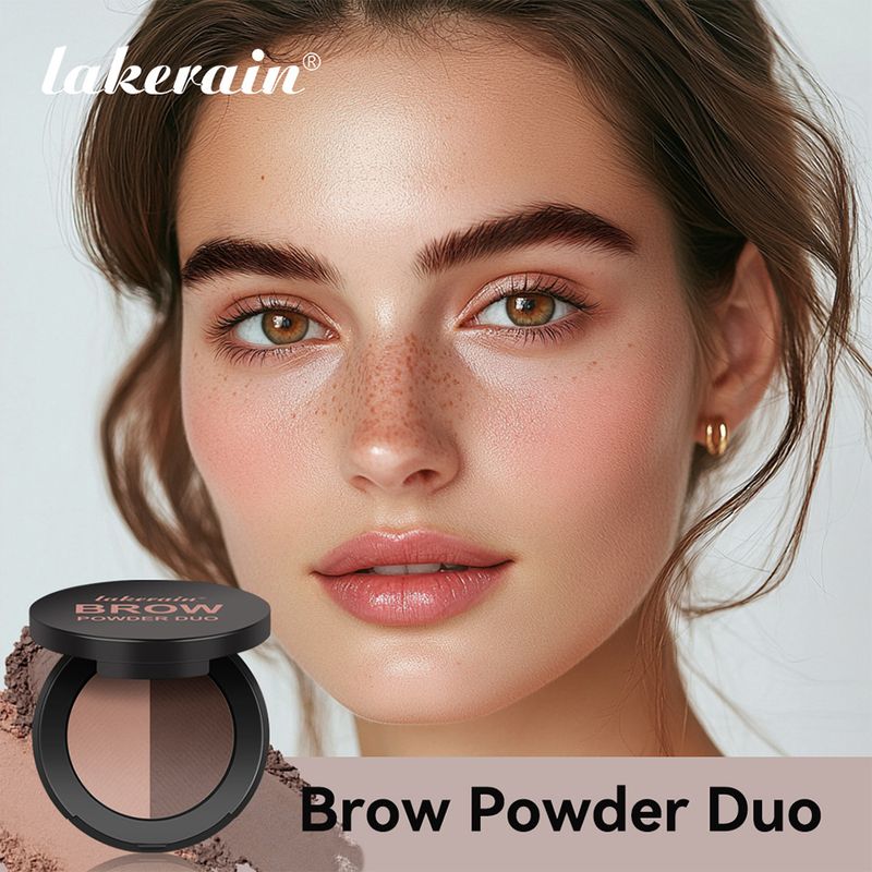 Lakerain Dual-Color Eyebrow Powder Natural 3D Contour Nose Shadow Powder Long-Lasting Waterproof Formula Highly Pigmented Eyebrow Makeup_voghion.com