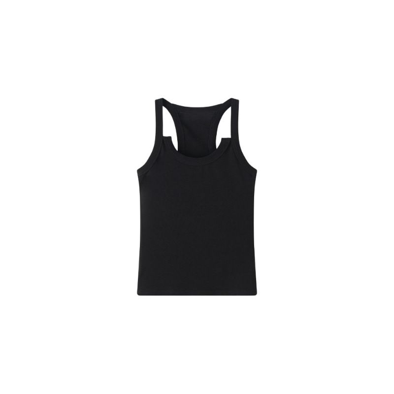 Longmei 2025 Summer New Nordic VKC Slim Basic Canotta con scollo a U e spalline sottili per donna_voghion.com