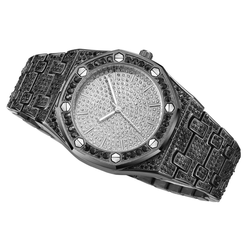 Orologio da polso al quarzo per il tempo libero e le attività commerciali con diamanti della serie Neutral Farmhouse Oak del designer_voghion.com