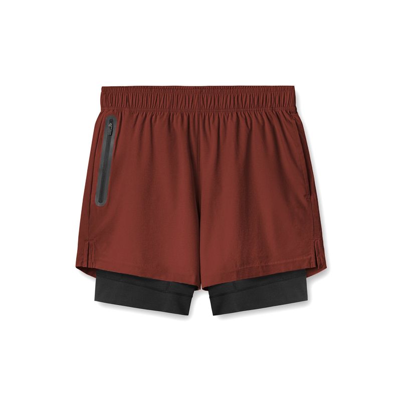 Short de sport double épaisseur pour homme, avec doublure élastique sans coutures et pantalon de fitness respirant, grande taille_voghion.com