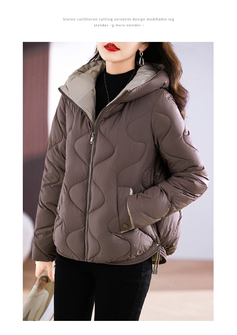 Chaqueta acolchada extragrande de estilo coreano para mujer: largo medio, cuello alto y exterior de poliéster (M-2XL, 4 colores)_voghion.com