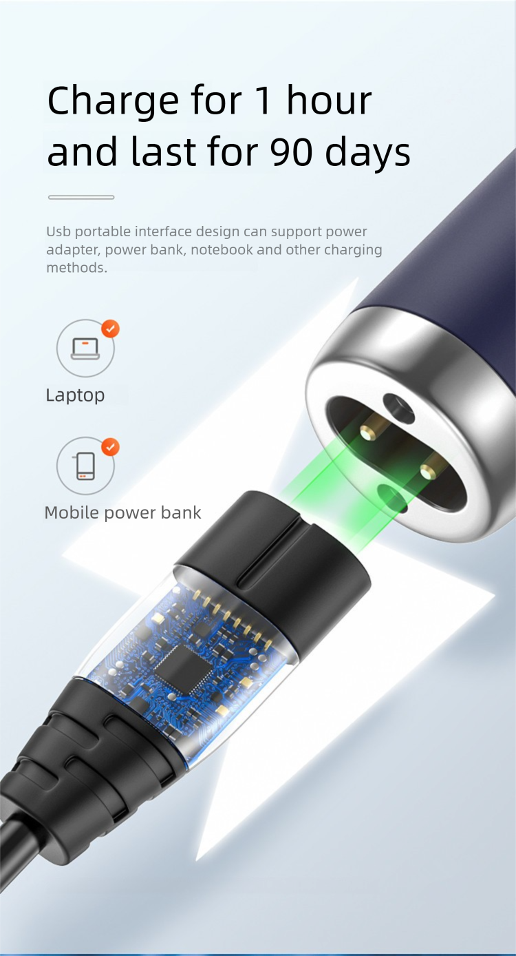 Yidu Men's Electric Shaver Eyebrow Sideburns Rechargeable USB Nose Hair Trimmer_voghion.com